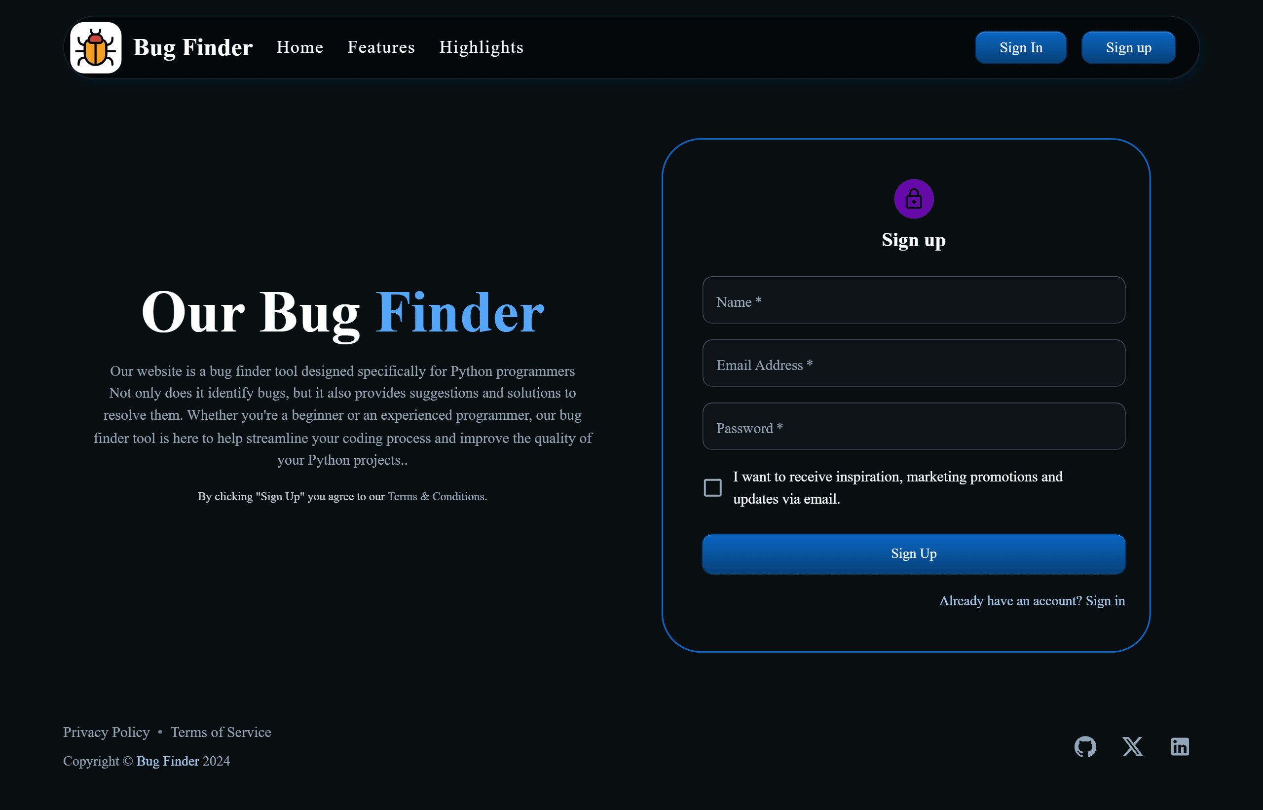 Bug Finder System